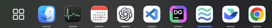 WinTaskbar running along the bottom of the macOS desktop